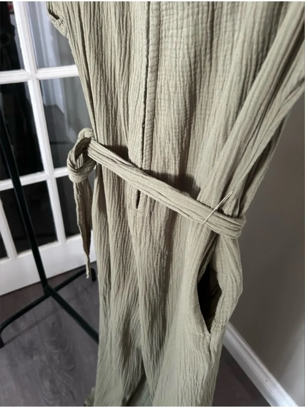 Gap Green Gauze Belted Jumpsuit (14 Tall) - Picture 6 of 7